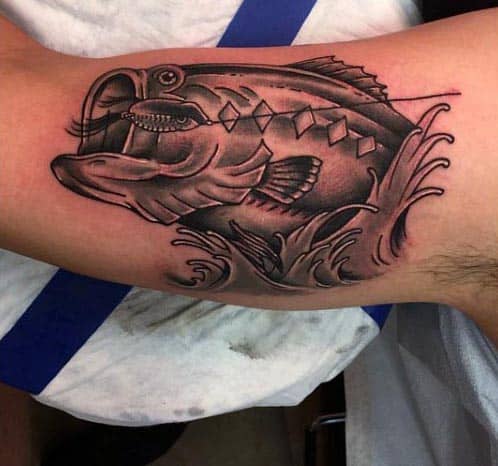 Bicep Fish Tattoo For Men