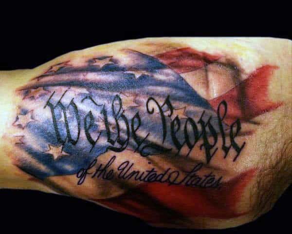 Bicep We The People Us Flag Tattoos For Men