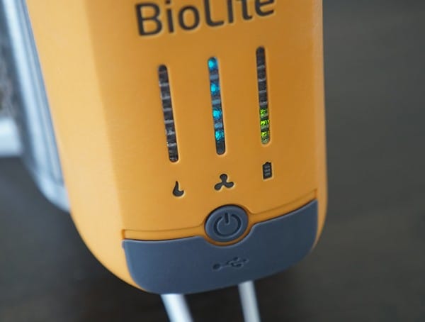 Biolite Campstove 2 Stove Fan Speed And Battery Level