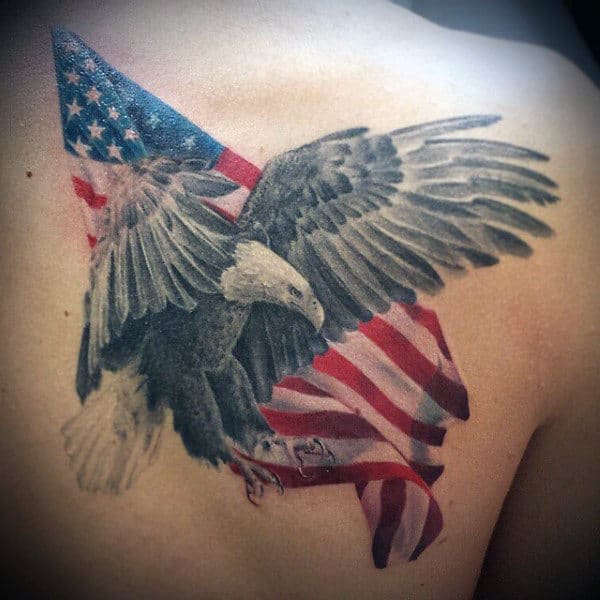 American Flag Bird Tattoos For Guys