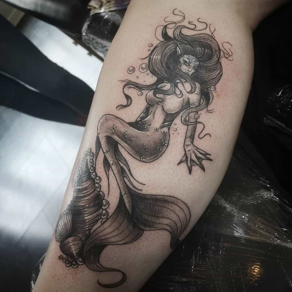 Mermaid tattoos badass 50+ Most