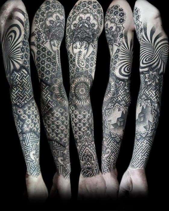 black-and-grey-sleeve-mandala-tattoo-designs-for-males-1