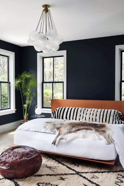 dark small modern master bedroom 