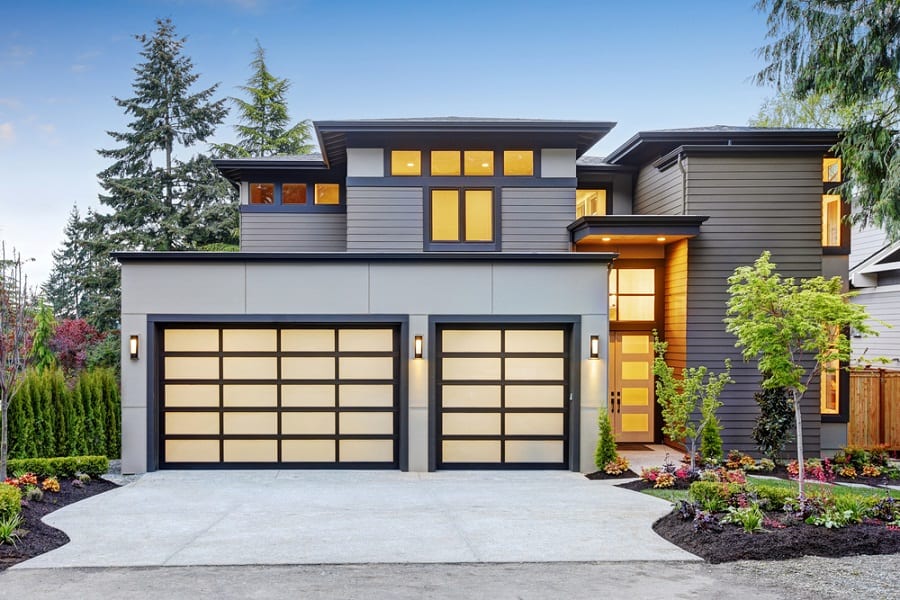 garage doors with frosted glass panels 