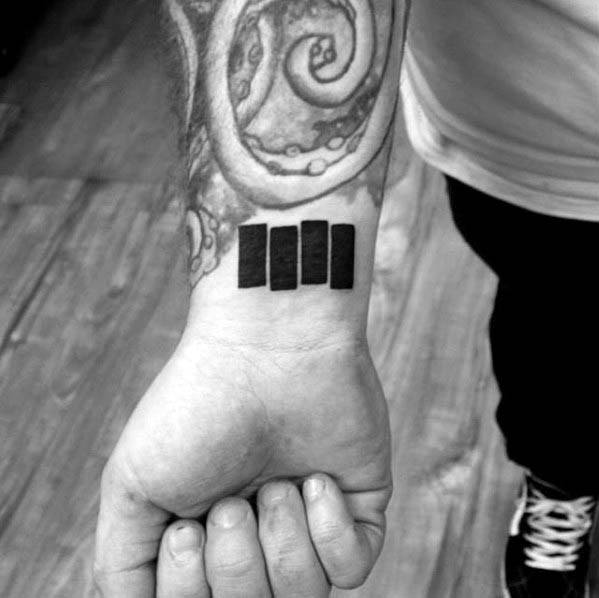 Black Flag Wrist Tattoo Design On Man
