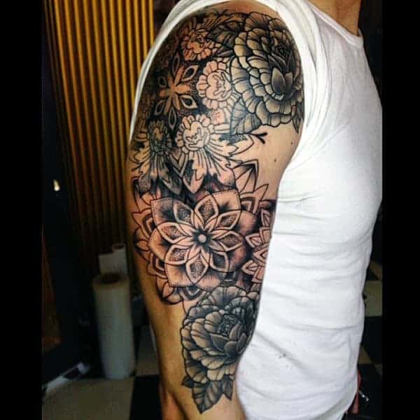 black-flower-tattoos