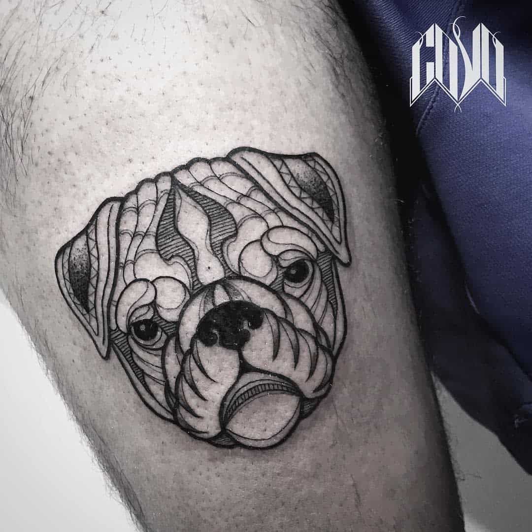 Black Gray Pug Tattoo Covo Official