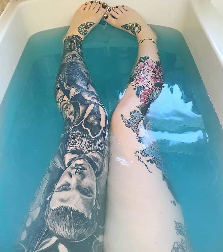 black-grey-realism-blue-dragon-leg-sleeve-tattoo-chaoticsaph