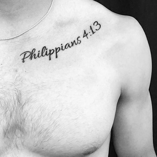 Philippians 413 tattoo on the right forearm