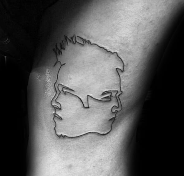 Black Ink Outline Fight Club Male Tattoo Ideas