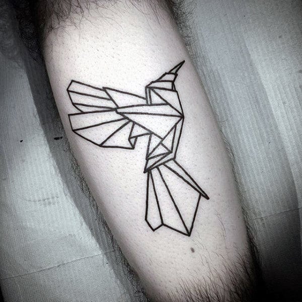 Origami bird matching tattoos by Jay Shin