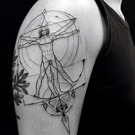 Transparent Vitruvian Man Png  Vitruvian Man Tattoo Design Png Download   vhv