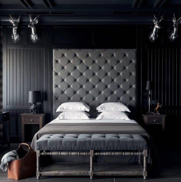 contemporary elegant black bedroom