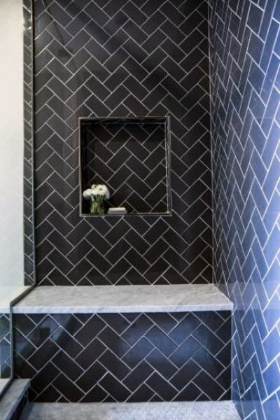 Black Pattern Bathroom Tile Shower Ideas