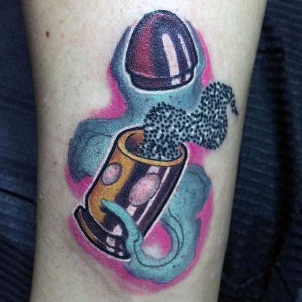 Black Powder Smoking Bullet Tattoos For Men On Wrist