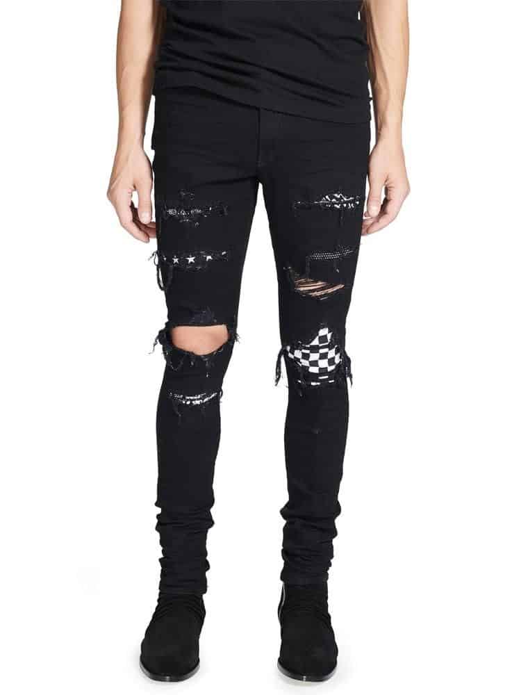 Men’s black jeans with rips
