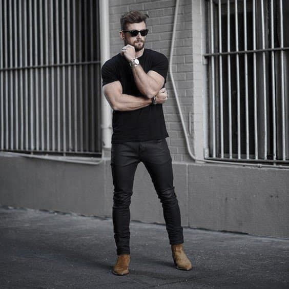 Black T Shirt With Black Pants How To Wear Awesome Boots Outfits Styles For Men