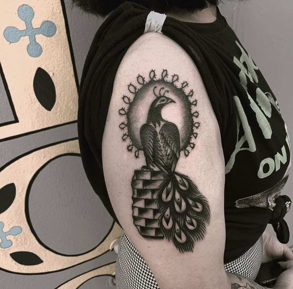 Colorful Peacock Tattoo Design