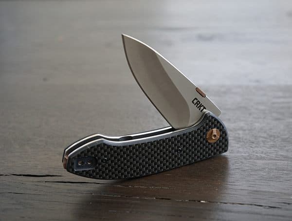 Black Woven Texture Handles Crkt 4620 Avant Folding Knife