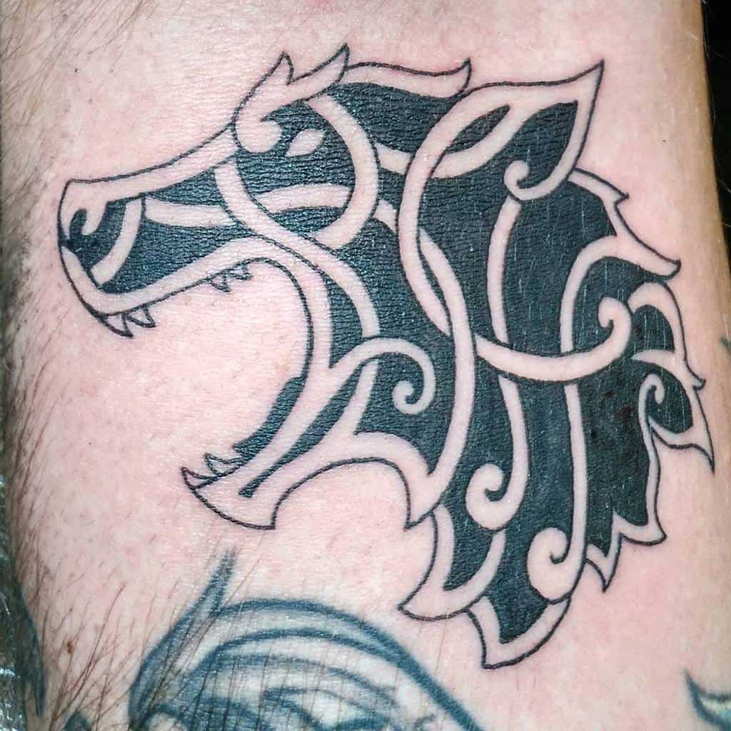 blackwork Norse Wolf Tattoos dareoseas