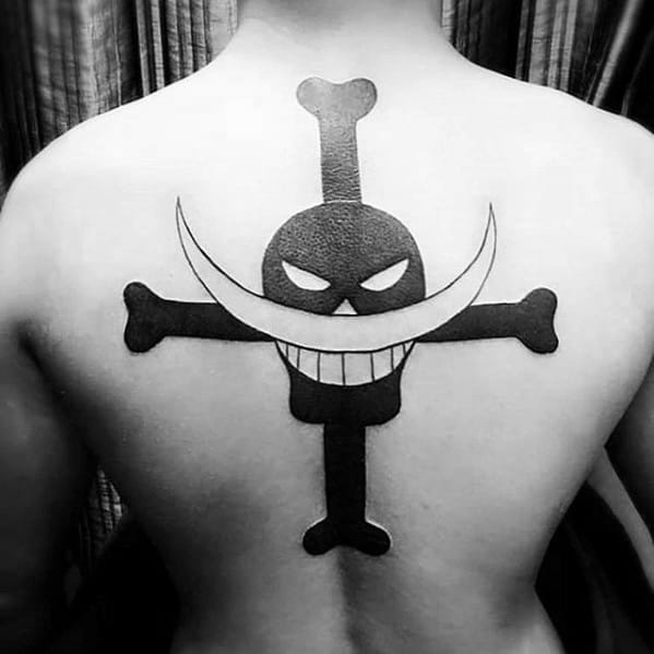 Blackwork Back One Piece Tattoo Ideas For Males