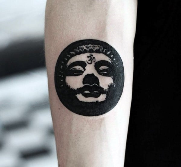 Blackwork Guys Inner Forearm Om Buddhism Tattoos