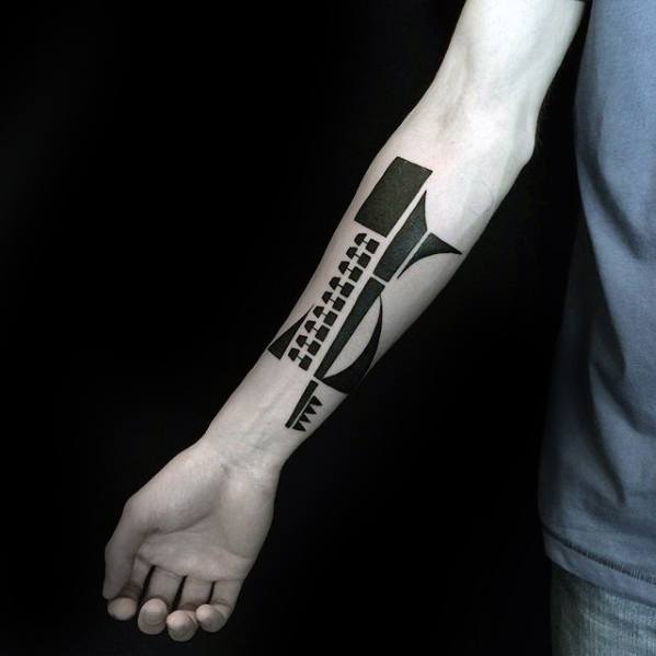 Blackwork Guys Inner Forearm Simple Geometric Tattoos