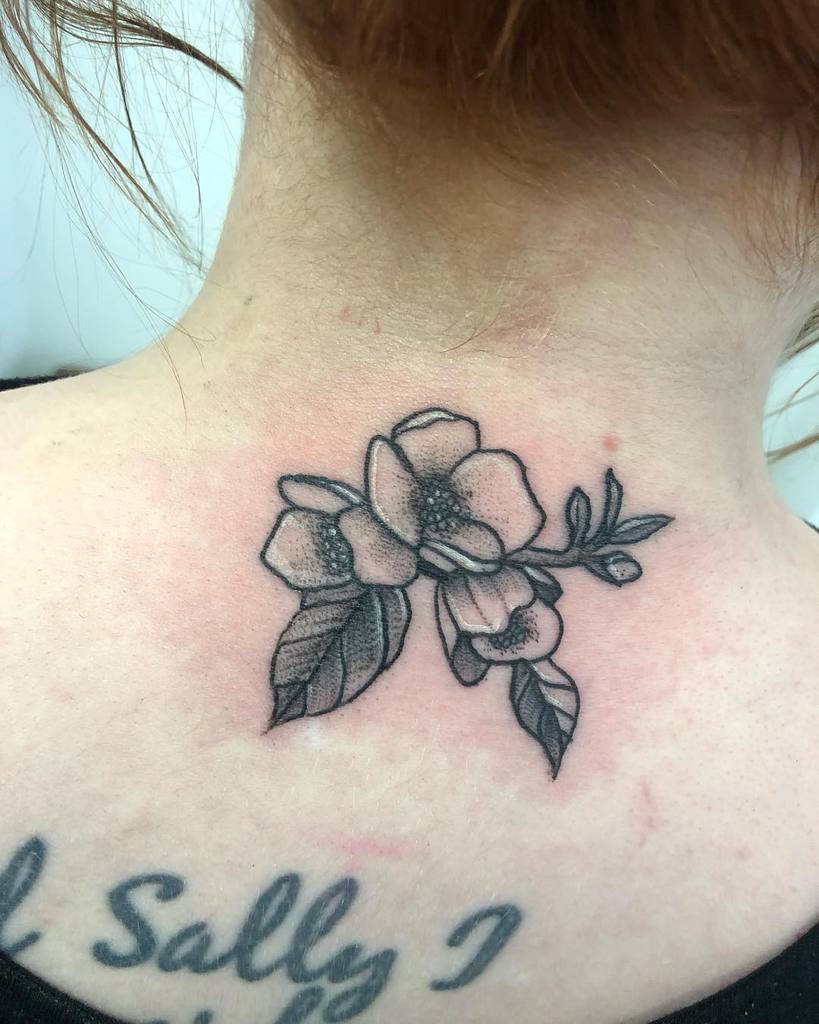 blackwork jasmine flower tattoos sam_small_ink_