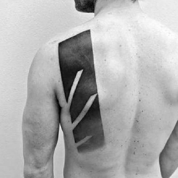 Blackwork Minimalist Guys Abstract Back Tattoo Designs