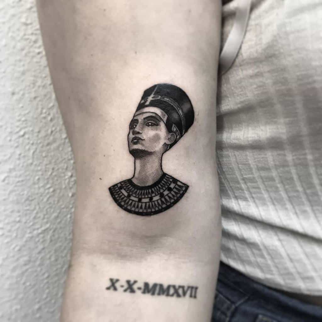 Blackwork Nefertiti Tattoos Johniertattoo