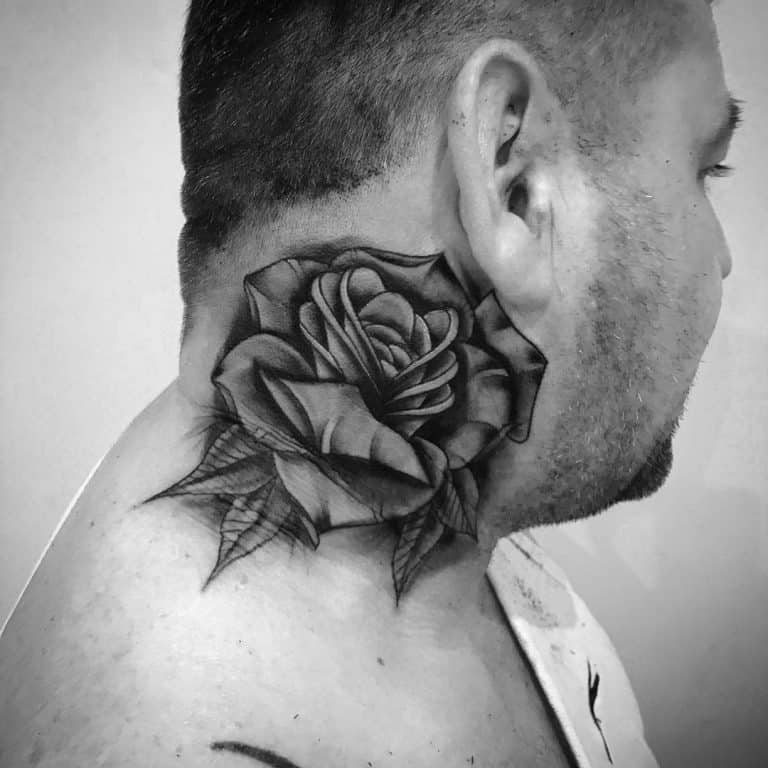 71 Amazing Rose Neck Tattoo Ideas