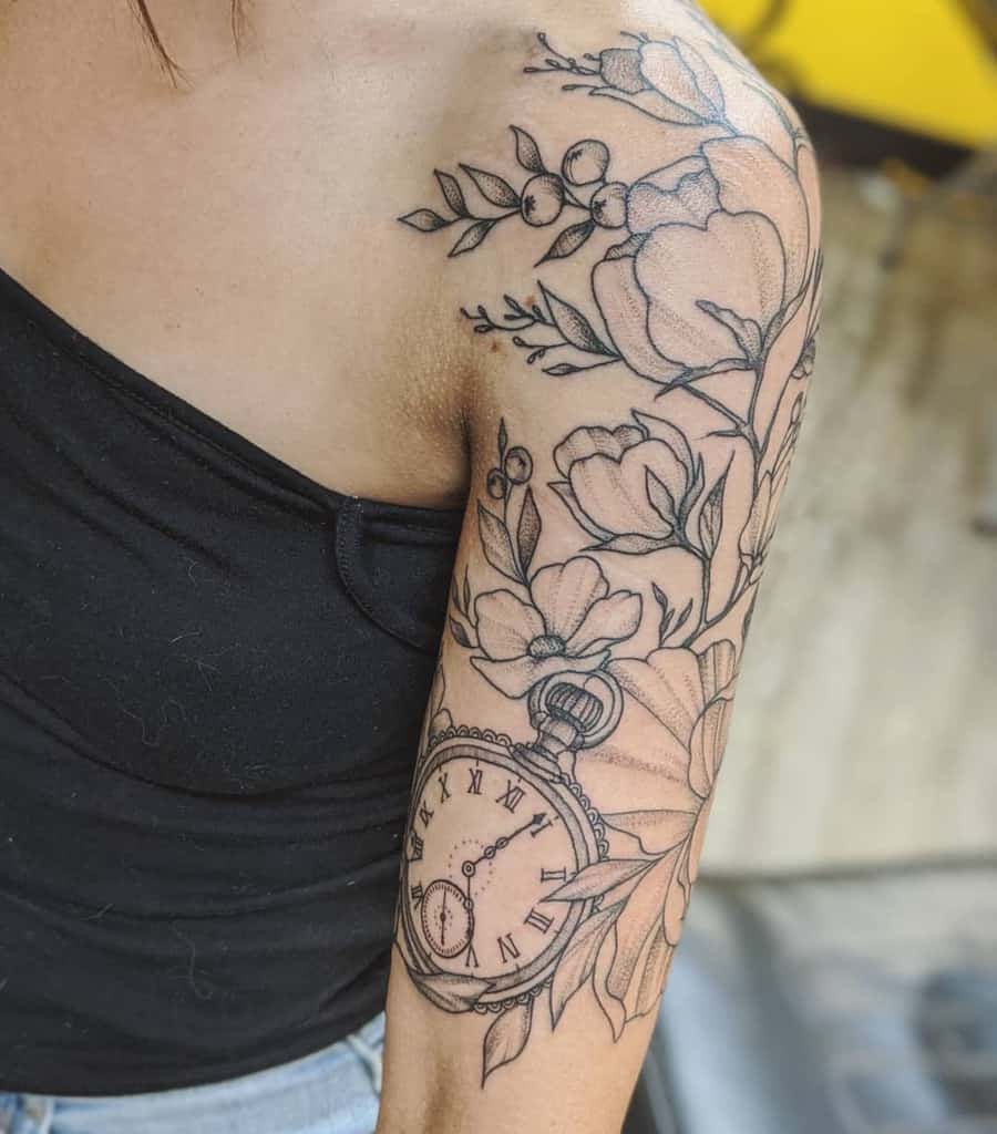 Pretty upper arm tattoos for females