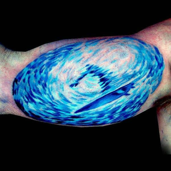 Blinding Blue Surf Tattoo Male Arms