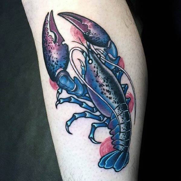 Traditional lobster with some wild colors by me James Mercer apprentice  at North Shore Tattoo Co in Danvers MA  rtraditionaltattoos