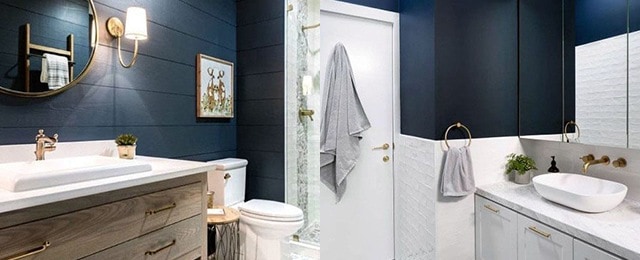 Top 50 Best Blue Bathroom Ideas Navy Themed Interior Designs - Small Dark Blue Bathroom Ideas