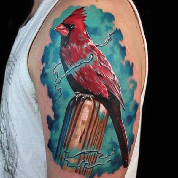 Tattoo uploaded by Jamie  dreamtattoo a blue jay and a red robin  unrolling a scroll that says cause youve given me the most beautiful set of  wings  Tattoodo