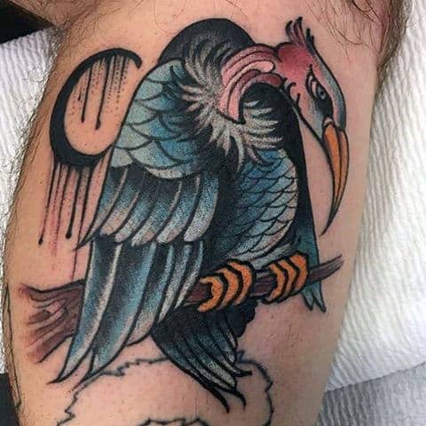 10 Deathly Blackwork Vulture Tattoos  Tattoodo