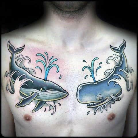 Lineart Geometric Blue Whale Tattoo Graphic by Rupture · Creative Fabrica
