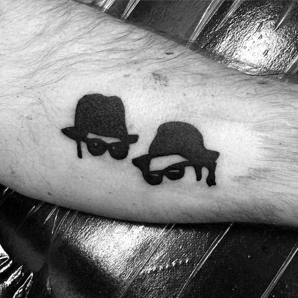 Blues Brothers Small Simple Guys Silhouette Tattoos