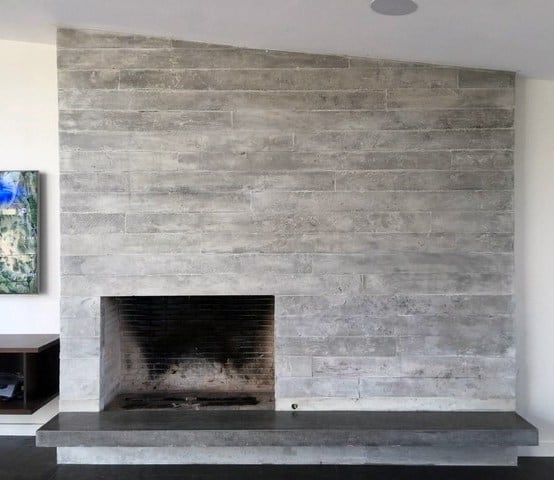 modern fireplace without a mantle