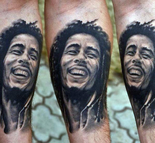 Bob Marley Inner Forearm Tattoo Design Ideas For Males