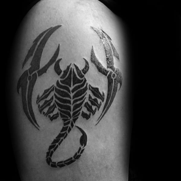 Bold Scorpion Arm Mens Tribal Tattoos