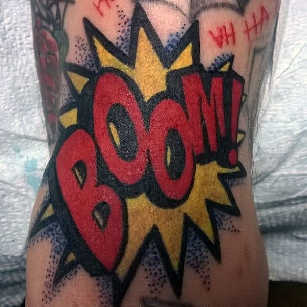Boom Pop Art Guys Arm Tattoos