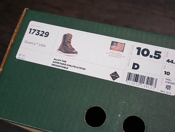 Boot Box Danner Quarry Brown Alloy Toe Wedge