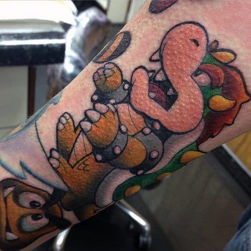 Bowser Themed Tattoo Design Inspiration On Forearm