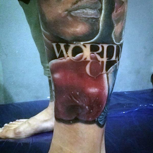 Boxing Tattoo Ideas For Guys On Lower Leg