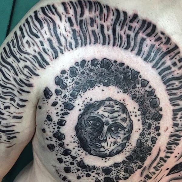 Breaking Sun Tattoo For Men On Chest And Arm