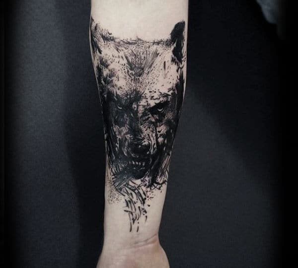 Breaking Wolf Guys Inner Forearm Tattoo