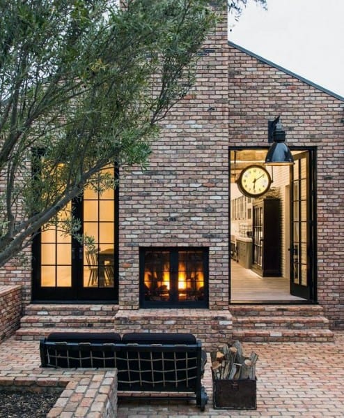Brick Fireplace Patio Design Ideas