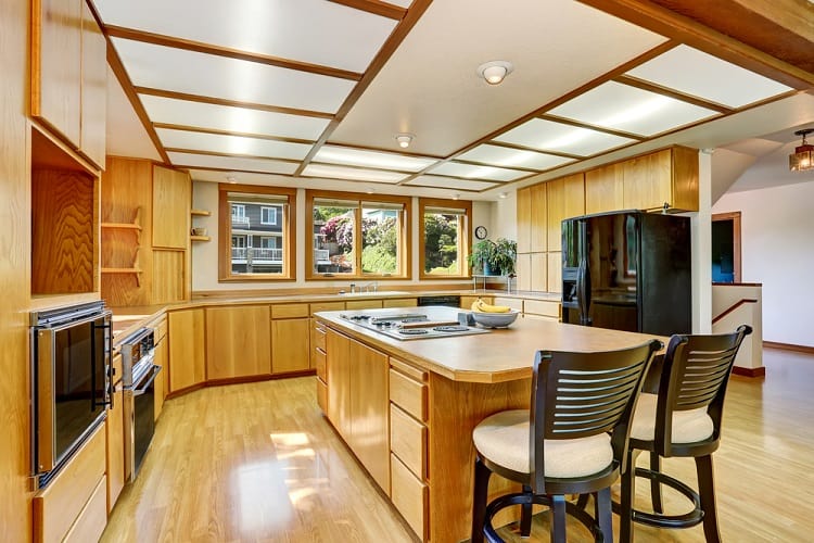 bright kitchen area ceiling